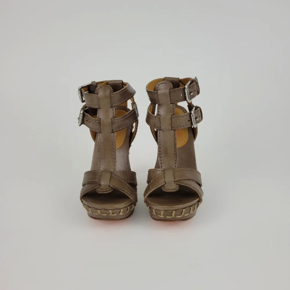 Michael Kors Brown Chunky Heeled Sandals